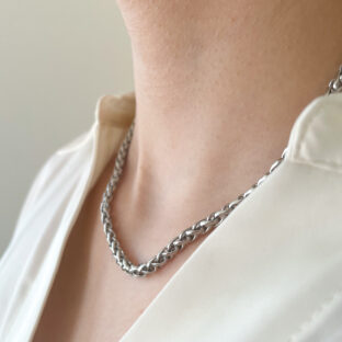SILVER ROPE-CHAIN NECKLACE [SURGICAL STAINLESS]