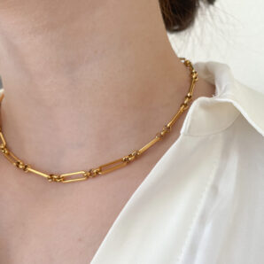 GOLD DOT-CHAIN NECKLACE [SURGICAL STAINLESS]