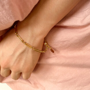 GOLD DOT-CHAIN BRACELET [SURGICAL STAINLESS]