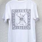 white t-shirt with graphic prints