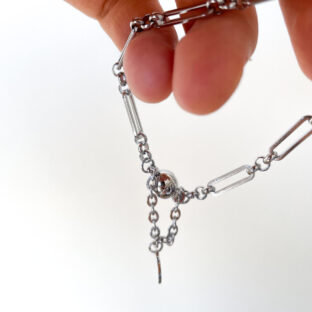 SILVER DOT-CHAIN BRACELET [SURGICAL STAINLESS]