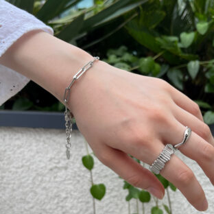 SILVER SLIM-CHAIN BRACELET [SURGICAL STAINLESS]