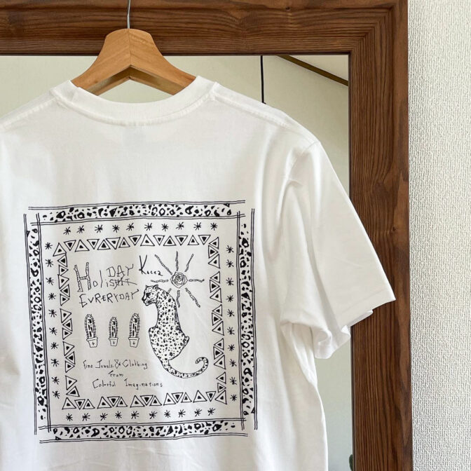 white t-shirt with graphic prints