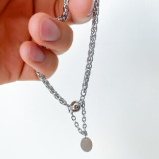 SILVER ROPE-CHAIN BRACELET [SURGICAL STAINLESS]