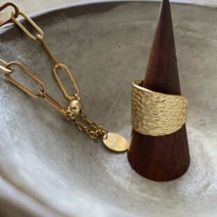 VINTAGE BAND GOLD RING [STAINLESS STEEL]