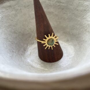 GEMSTONE GOLD RING [STAINLESS STEEL]