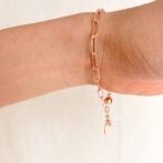 a pink gold chain bracelet