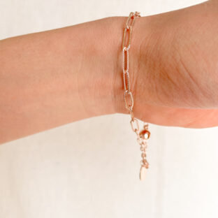 PINK-GOLD AZUKI-CHAIN BRACELET [SURGICAL STAINLESS]