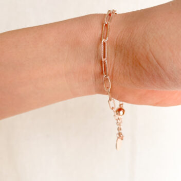 PINK-GOLD AZUKI-CHAIN BRACELET [SURGICAL STAINLESS]