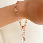 a pink gold chain bracelet