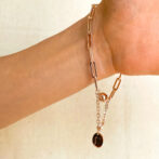 a pink gold chain bracelet