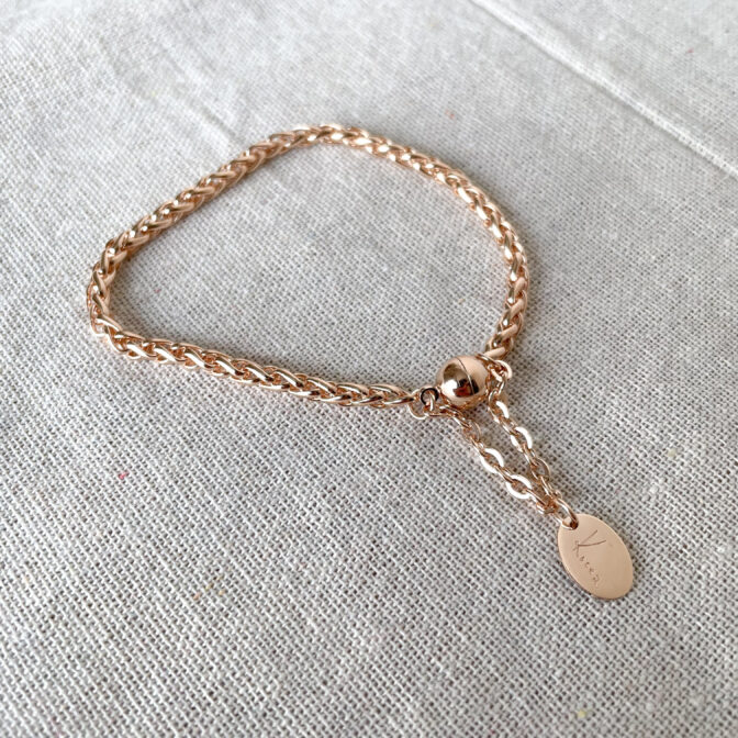 a pink gold bracelet
