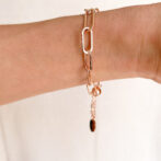 a pink gold chain bracelet