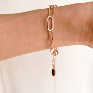 PINK-GOLD BULK-CHAIN BRACELET [SURGICAL STAINLESS]