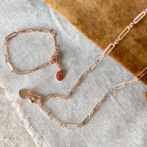 a pink gold chain bracelet