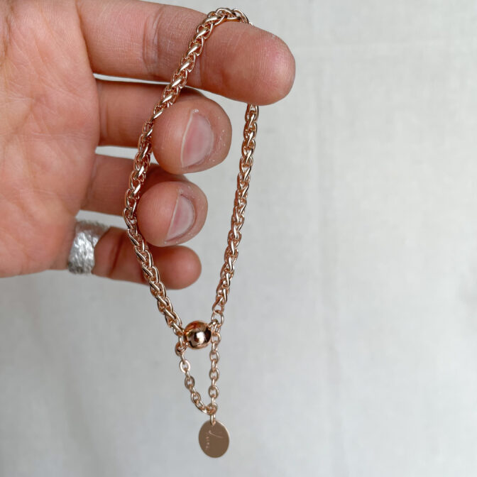 a pink gold bracelet