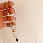 a pink gold chain bracelet