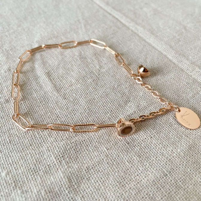 a pink gold chain bracelet