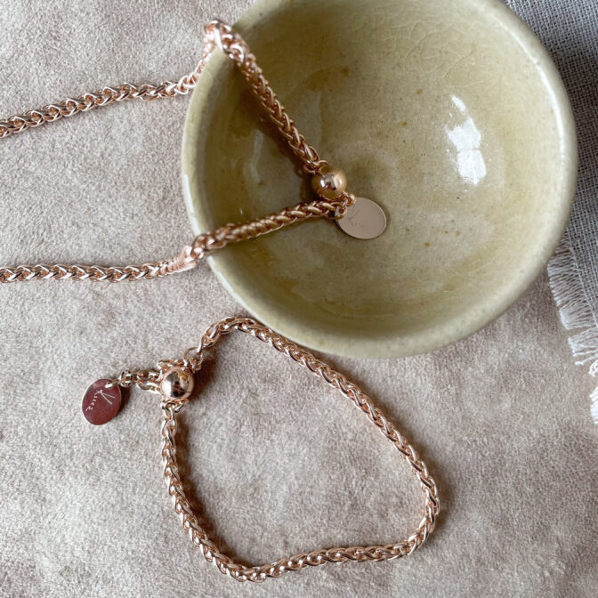 a pink gold bracelet