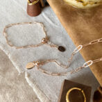 a pink gold chain bracelet