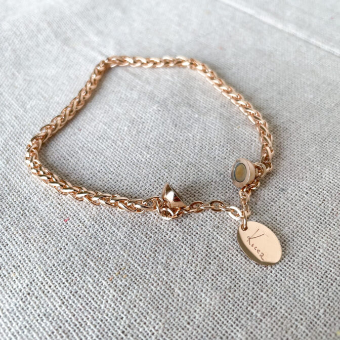 a pink gold bracelet