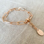 a pink gold chain bracelet
