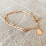 a pink gold chain bracelet
