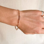 a pink gold chain bracelet