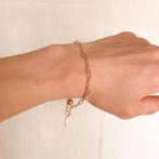 a pink gold chain bracelet