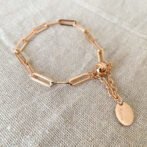 a pink gold chain bracelet