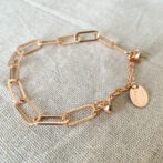 a pink gold chain bracelet