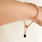 a pink gold chain bracelet