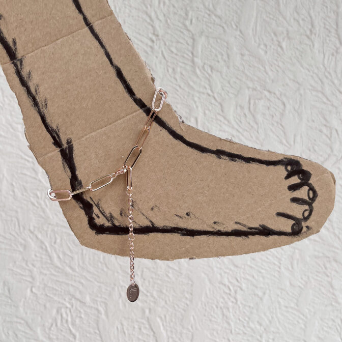 pink gold anklet