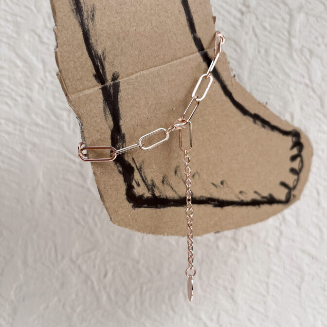 pink gold anklet