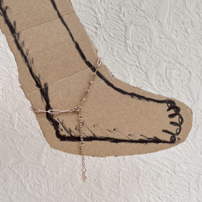 pink gold anklet