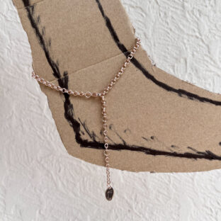 PINK SLIM ROPE-CHAIN ANKLET [SURGICAL STAINLESS]