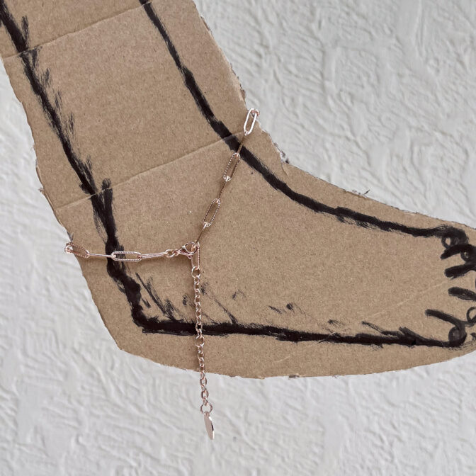 pink gold anklet