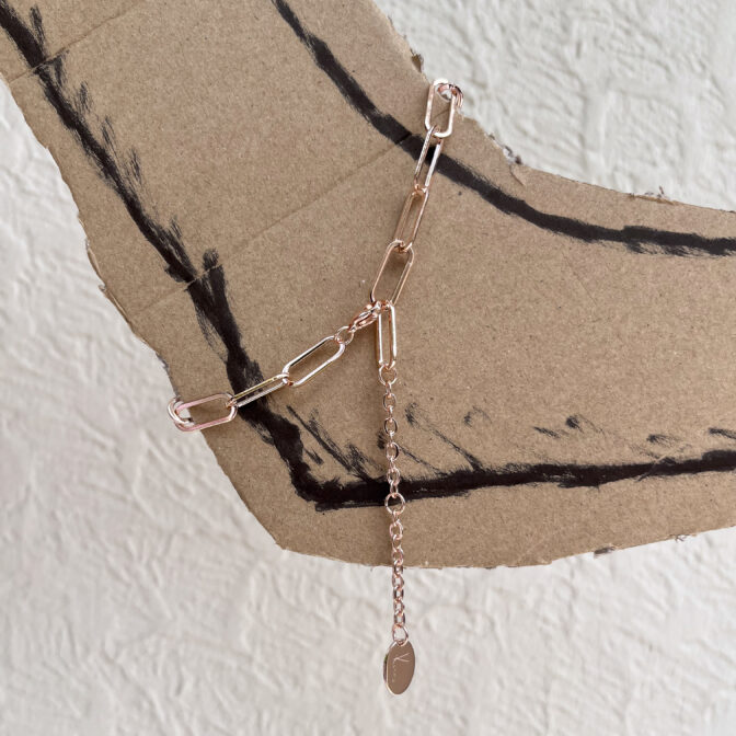 pink gold anklet